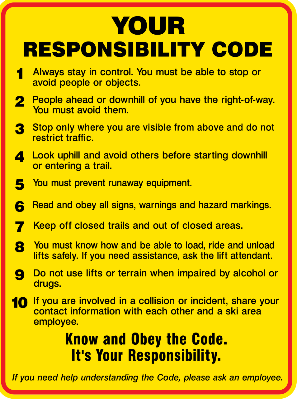 NSAA Responsibility Code