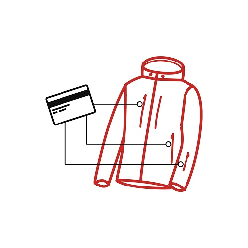 Jacket with RFID card
